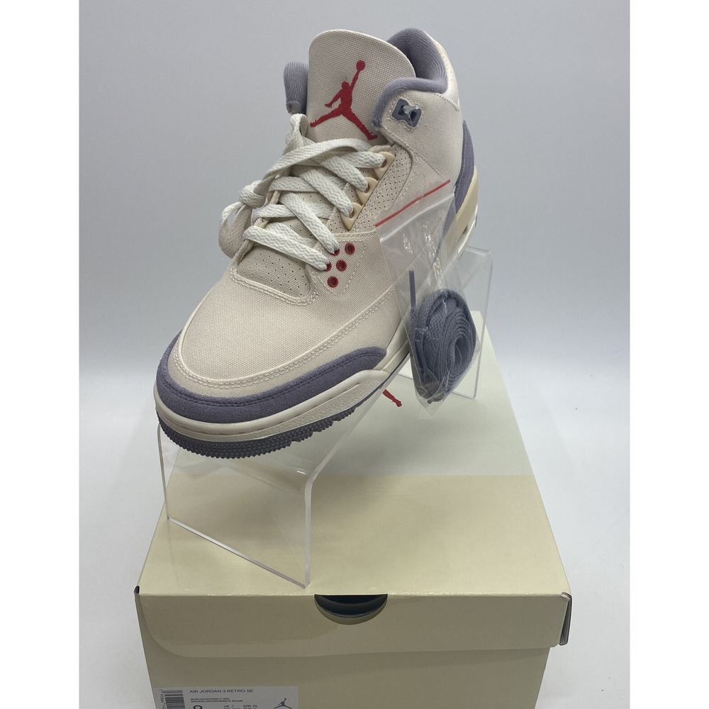 New Nike Air Jordan 3 Retro SE Muslin University Red Men SIZE 8 DH7139 100